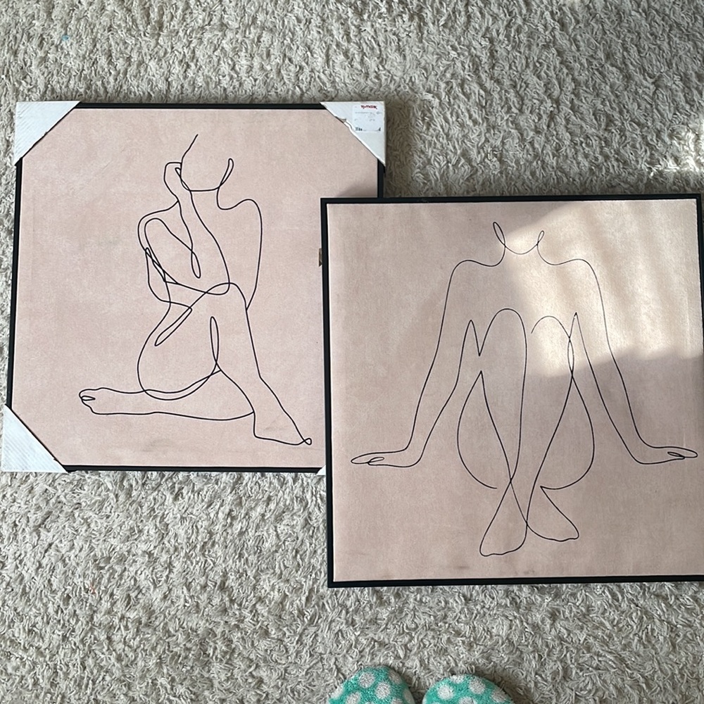 COPY - 19x19 Fabric wall art decor two piece set